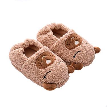 Imagem de Pantufa de animal para bebês meninos e meninas da Csfry, Brown/C087, 11-12 Little Kid