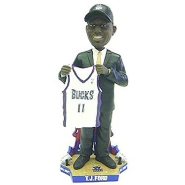 Imagem de Forever Collectibles NBA Milwaukee Bucks Milwaukee Bucks T.J. Ford Draft Pick Bobblehead - pedido especial, cores do time tamanho único