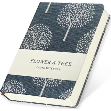 Imagem de ipoul Diário de bolso, caderno de linho, diário A6, 10 x 15 cm, capa dura, grande, pequeno, pautado e caderno de desenho sem forro, A árvore da vida, azul marinho