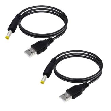 Imagem de Sam&Johnny Conector de alimentação CC USB para conector de barril adaptador macho de 4,0 x 1,7 mm para PSP3000, PSP2000, CD, minidisco, gravador, rádio, câmera - pacote com 2