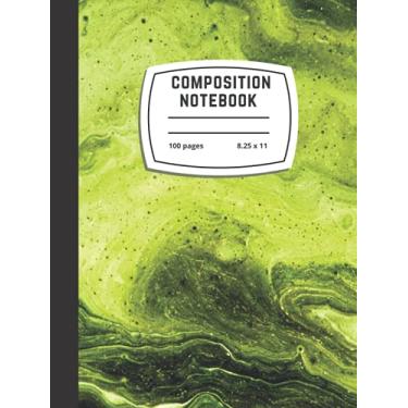 Imagem de Marble Composition Notebook: Green Liquid Marble - Wide Ruled Paper Notebook Journal for Kids Teens Students,100 pages, 8.25" x 11"