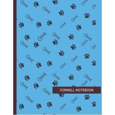 Imagem de Cornell Notebook: Structured Note Taking Book Following Cornell Method, A Proven Note-taking System. A Notebook for High School, College, University ... 8.5x11" - Cat Paws and Fish Bones Design
