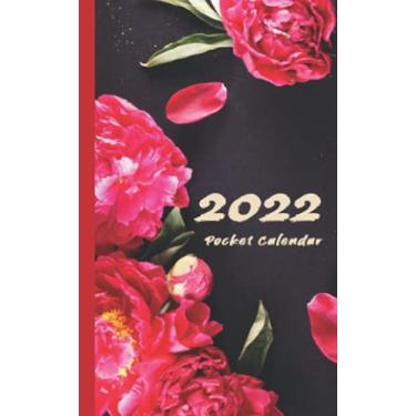 Imagem de 2022 Pocket Calendar: 12 Month Pocket Calendar - Personal Monthly Planner 2022 for Purse - Organizer Notebook ...Phone book,Password book,Notebook and Calendar.. Flowers Design (Small Calendar)