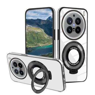 Imagem de Wousunly Capa compatível com vivo X200 Pro com suporte magnético, para celular vivo X200 Pro, acessórios transparentes de silicone, capa protetora original de luxo à prova de choque (preta)