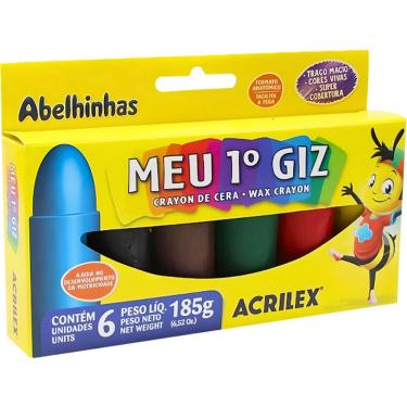 Imagem de Giz de Cera Gizão 06 Cores Meu Primeiro GIZ de Cera Acrilex