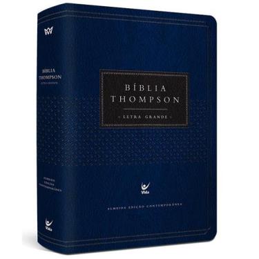 Imagem de Bíblia Thompson de Estudo  AEC  Letra Grande  Capa Luxo Azul - Editora