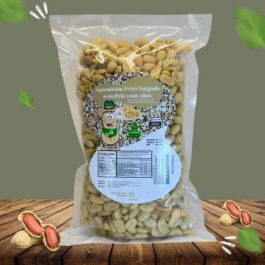 Imagem de Amendoim Frito Salgado Sem Pele Com Alho- Premium 450gr Suculento - On