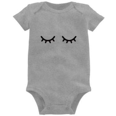 Imagem de Body Bebê Cílios - Foca na Moda, Cinza, GG