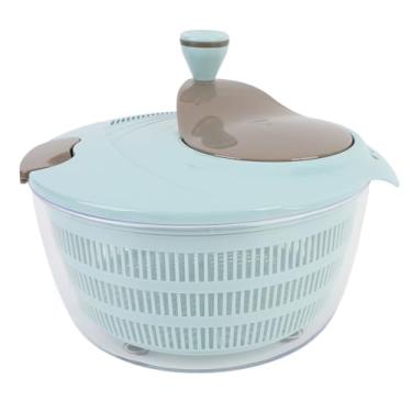 Imagem de Secador de vegetais com manivela, lavador de vegetais com escorredor, secador de alface giratório de salada, cesta de drenagem giratório de vegetais, tigela giratória para lavagem de frutas e legumes