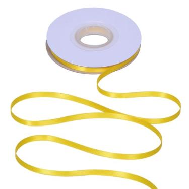Imagem de YAMA Fita de cetim dupla face amarela, 1/10.2 cm, 25 metros, para embrulho de presente, laços de cabelo, decoração de festa de casamento