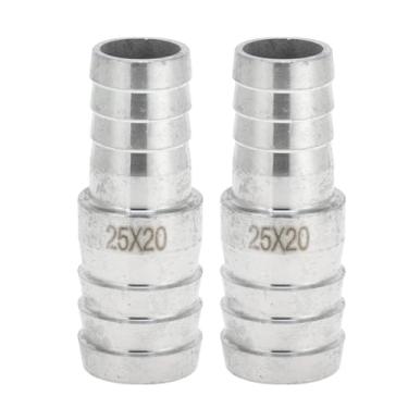 Imagem de Hihaha Acessórios de mangueira de aço inoxidável 304 63/64"x25/81.3 cm redutor de emenda para ar, água, óleo, gás, combustível, 2 peças, tom prateado