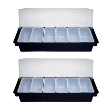 Imagem de 2 Portas Condimentos 6 Divisorias Organizador Barman Frutas - GP INOX