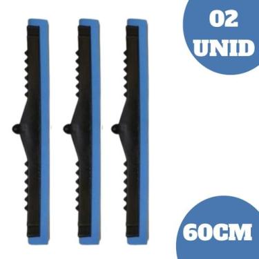 Imagem de Rodo Plástico Duplo 60cm  Resistente Puxa e Seca S/ Cabo 02 unid