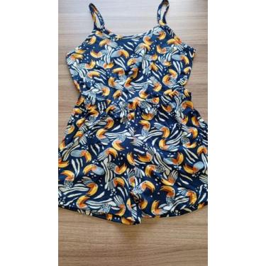 Imagem de Pijama Azul Feminino Adulto em Suede Short Doll Alça Estampa Tucano - 