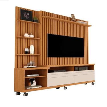 Imagem de Home Theater Para Sala Com Três Prateleiras Laterais Quatro Nichos Rip