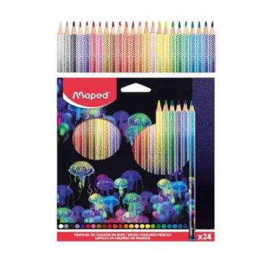 Imagem de Lápis De Cor 24 Cores Vibrantes Triangular Maped Deespa
