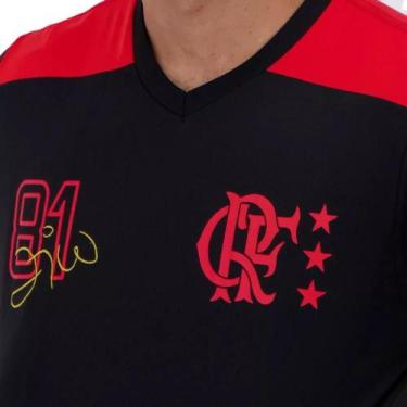 Imagem de Camiseta Retro Zico 1981 Flamengo Preto - Licenciada - Braziline, Pret