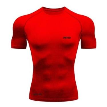 Imagem de Camisa de compressão térmica Manga Curta United Pro Proteção Solar FPS 50+ Rash Guard - vinho -Masculino