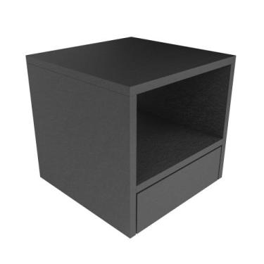 Imagem de Mesa de cabeceira suspensa com prateleira e nicho com gaveta inferior 