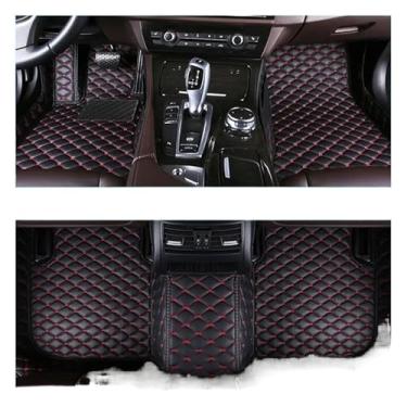 Imagem de Tapetes de carro compatíveis com VOLVO V60 2011 2012 2013 2014 2015 2016 2017 2018 Almofadas de pé de automóvel personalizadas Capa de carpete de automóvel(BLACK-RED)