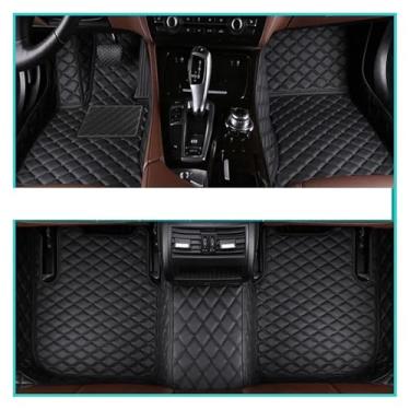 Imagem de Tapetes de carro compatíveis com VOLVO V60 2011 2012 2013 2014 2015 2016 2017 2018 Almofadas de pé de automóvel personalizadas Capa de carpete de automóvel(BLACK-BLACK)