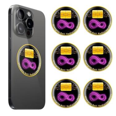 Imagem de 6 adesivos de proteção de telefone compatíveis com smartphones, laptops, tablets, TVs, monitores, roteadores WiFi e dispositivos eletrônicos, escudo e neutralizador de alta eficácia