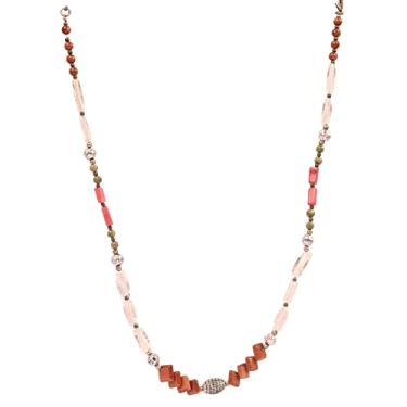 Imagem de Touchstone Colar feminino indiano de Bollywood moderno lindo feito à mão com contas coloridas de designer longo e deslumbrante, Liga metálica, Sem pedras preciosas