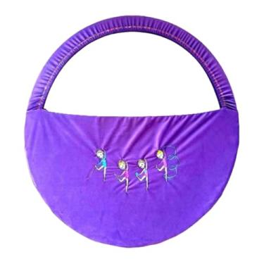 Imagem de rockible Saco de anel da pista de obstáculos, organizador de equipamentos de ginástica, ginástica HOOP Tote Tote Exercício Bolsa de argola para mostrar, Violet L