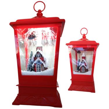 Imagem de Lanterna Lampião Natalino Com Musical/Luz/Movimento C/6 Leds Bivolt USB 20,5x41cm - saldão.