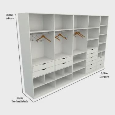 Imagem de Kit Closet Armário Colmeia Roupeiro Cabideiro M54 100% Mdf