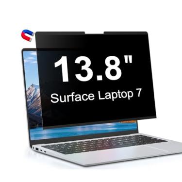 Imagem de LUSA DESIGN Tela magnética de privacidade para laptop Microsoft Surface 7 de 13,8 polegadas, protetor de tela antiespião removível com luz azul, protetor de privacidade de tela para laptop Surface 7ª