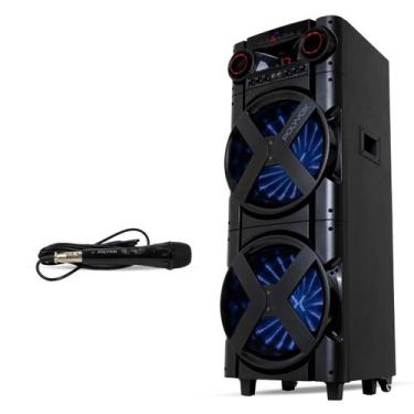 Imagem de Combo Torre Som Amplificada Polyvox Tws Xt-2000t + Mic Fio