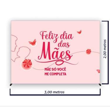 Imagem de Painel de Festa Retangular Dia das Mães 3,00x2,00 metros - Fera Print