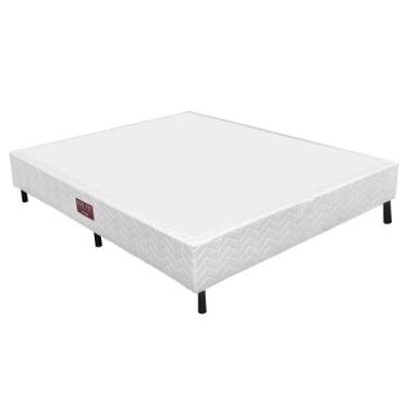 Imagem de Base Cama Box Fit Orthocrin Branco Casal 138x188x24 Alto Suporte