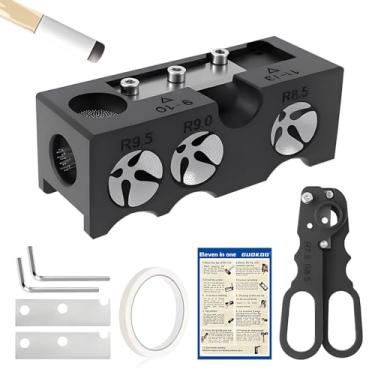 Imagem de Guokoo Kit de substituição de pontas de taco de sinuca 11 em 1, modelador de ponta de taco de bilhar, acessórios de mesa de sinuca portáteis para substituição e modelagem de pontas de sinuca, kit de
