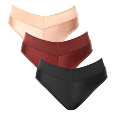 Imagem de Kit 3 Calcinhas Cítara DeMillus Cós Alto Firma Barriguinha, Sortidas, 