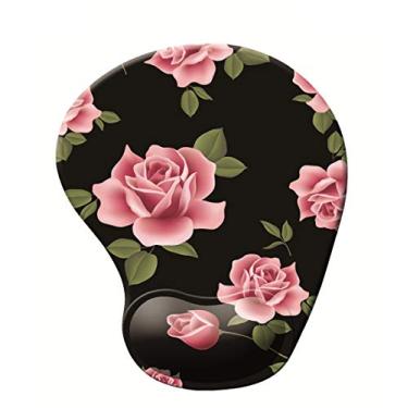 Imagem de Mouse pads com suporte de descanso de pulso em gel, ergonômico antiderrapante com espuma viscoelástica para descanso de pulso para casa, escritório, jogos, computador, laptop, fácil digitação e alívio