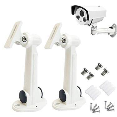 Imagem de PUYREEINN Suporte universal para câmera de segurança CCTV, suportes de montagem de câmera IP, suporte de parede interno/externo de liga de alumínio, suporte giratório para monitor (embalagem com 2)