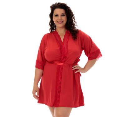 Imagem de Robe Plus Size Hoby Hobbe Hobe Tamanho Grande Roupa De Dormir Linha No