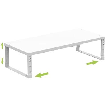 Imagem de Jojocross Organizador expansível empilhável para armário de cozinha, prateleira de balcão ajustável, bancada, despensa, armário, banheiro, quarto (1 pacote/branco/grande)