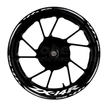 Imagem de Awonderful Kit de listras refletivas para motocicleta, adesivos de aro de roda de vinil compatíveis com Kawasaki ZX-14R 2006-2021 (cinza)