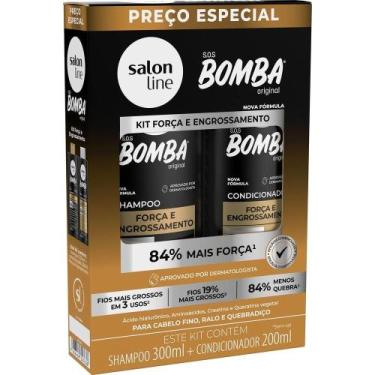 Imagem de Kit Shampoo 300ml + Condicionador Salon Line Bomba Força e Engrossamen