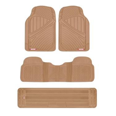 Imagem de Motor Trend Tapetes e forros de borracha resistente de 3 fileiras para carro SUV Van, frente 2ª e 3ª fileiras de látex polimerizado durável proteção interior completa, design extra alto Ridgeline,