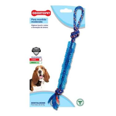 Imagem de Brinquedo Mordedor para Cachorro Odontopet Dental Tubo com Corda para 
