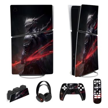 Imagem de PlayVital Conjunto completo de adesivos para ps5 Slim Console Digital Edition (o novo design menor), capa de decalque de vinil para controle ps5 e fone de ouvido, estação de carregamento e controle