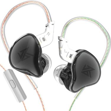 Imagem de Monitores intra-auriculares KZ EDC, HiFi Stereo Stage/Studio IEM com fio, isolamento de ruído, fones de ouvido/fones de ouvido esportivos para músicos audiófilos (com microfone, preto)