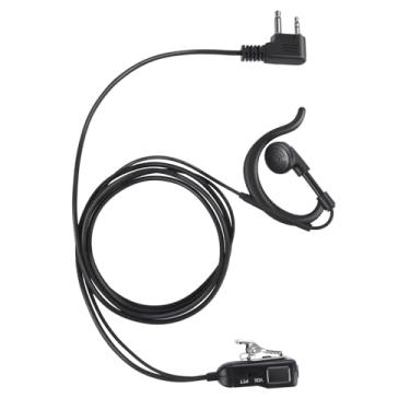 Imagem de Ptt Fone de ouvido de microfone de rádio bidirecional, clipe de orelha, para Walkie Talkie Midland AVPH4 (preto, com fio)