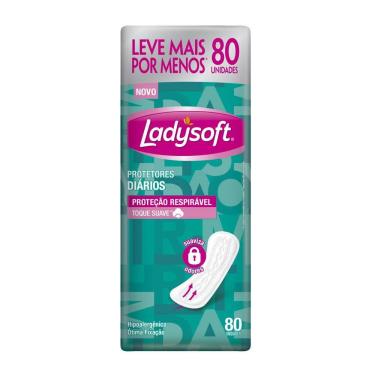 Imagem de Protetor Diário Ladysoft Proteção Respirável Toque Suave Leve Mais Por Menos 80 Unidades