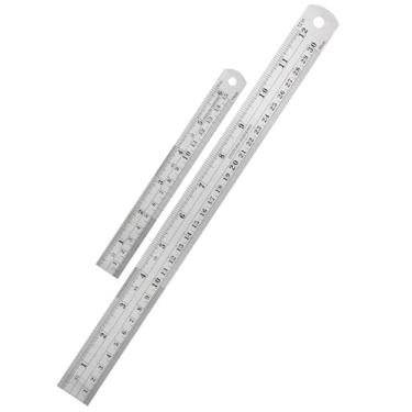 Imagem de Mr. Réguas de aço para caneta, réguas de metal de 15 cm e 30 cm, pacote com 2