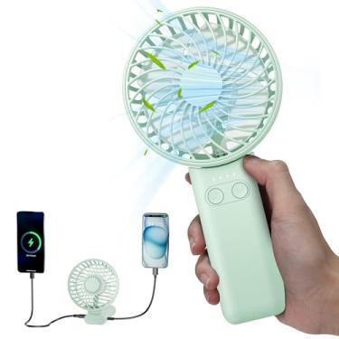 Imagem de HandFan Ventilador portátil portátil de 5200 mAh, ventilador de mão recarregável, operado por bateria de 8,5 a 27 horas, ventilador dobrável USB pessoal, presentes essenciais de viagem para